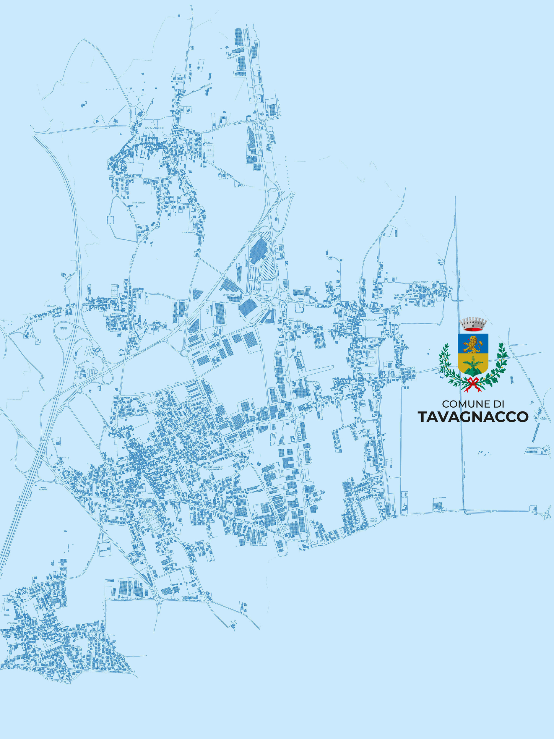 Immagine con mappa del comune di Tavagnacco