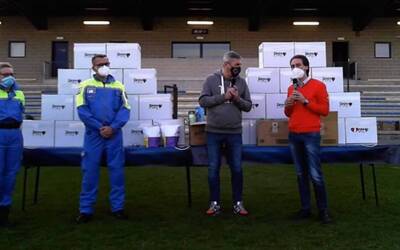 Immagine con assessore Spinelli, Protezione Civile e Deportivo Junior