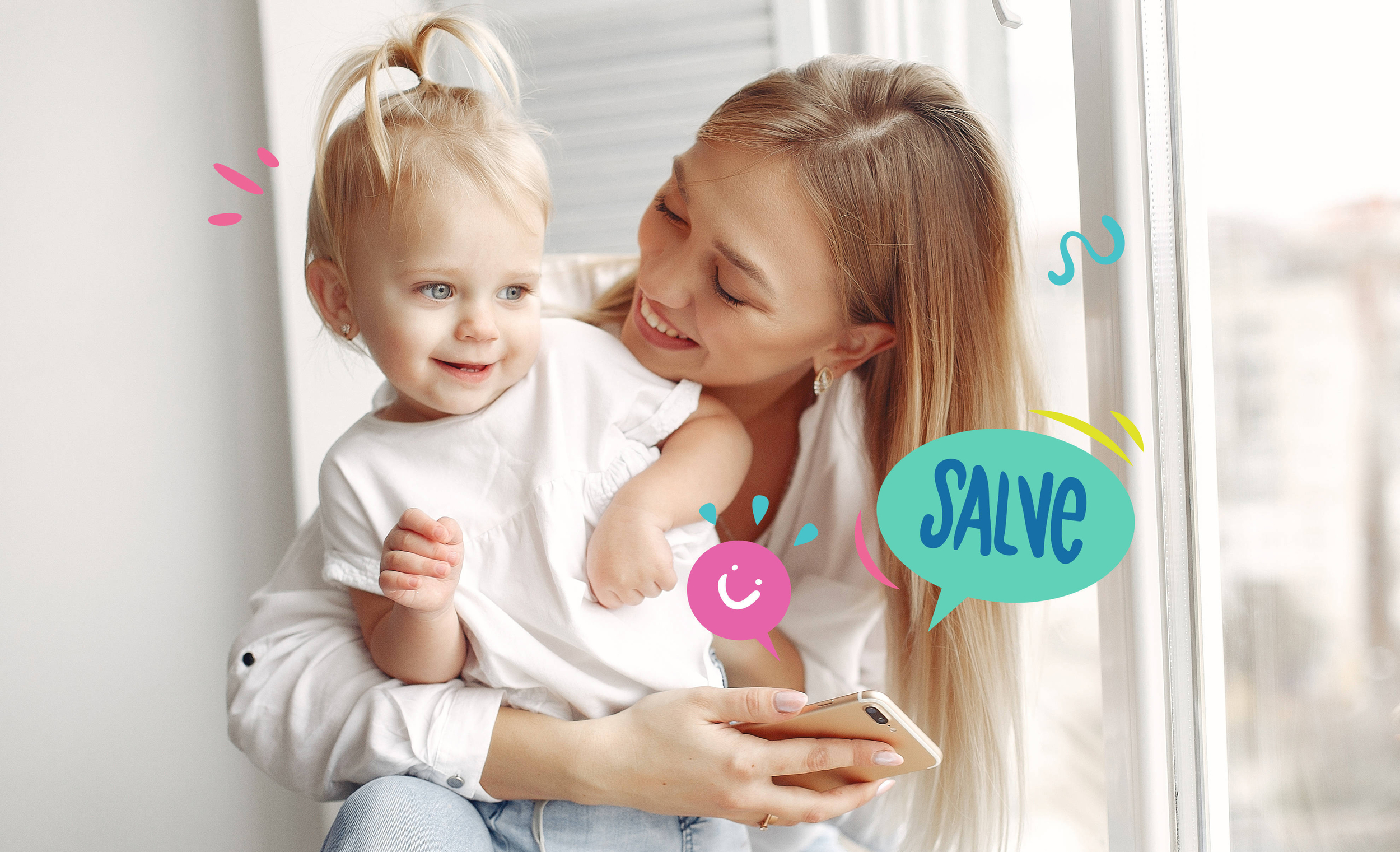 Immagine con mamma e bambina