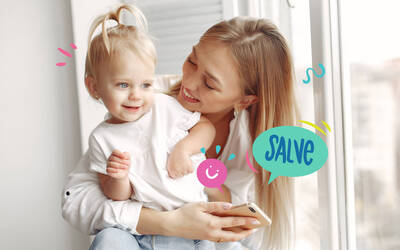 Immagine con mamma e bambina