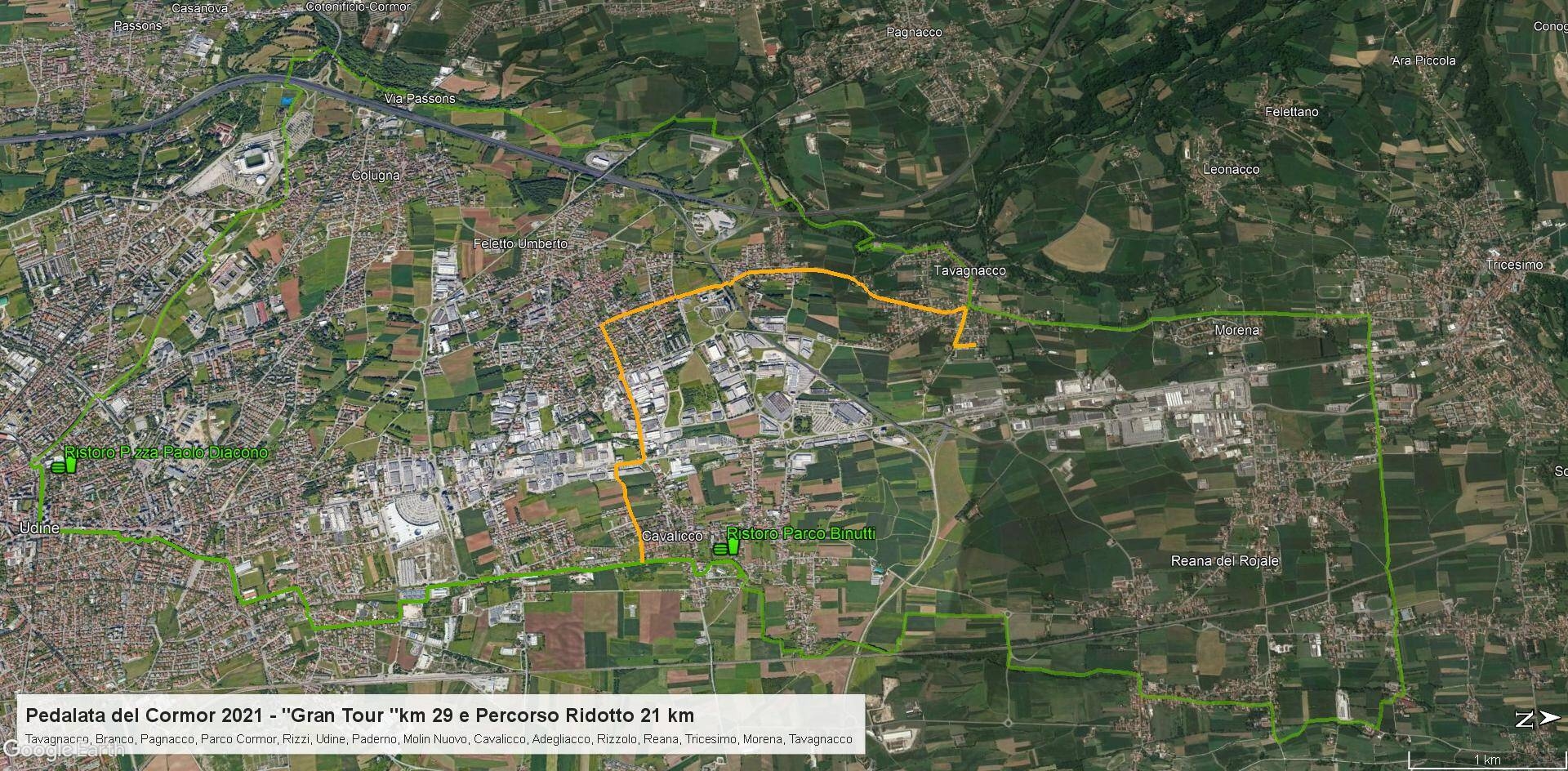 planimetria percorso pedalata 2021