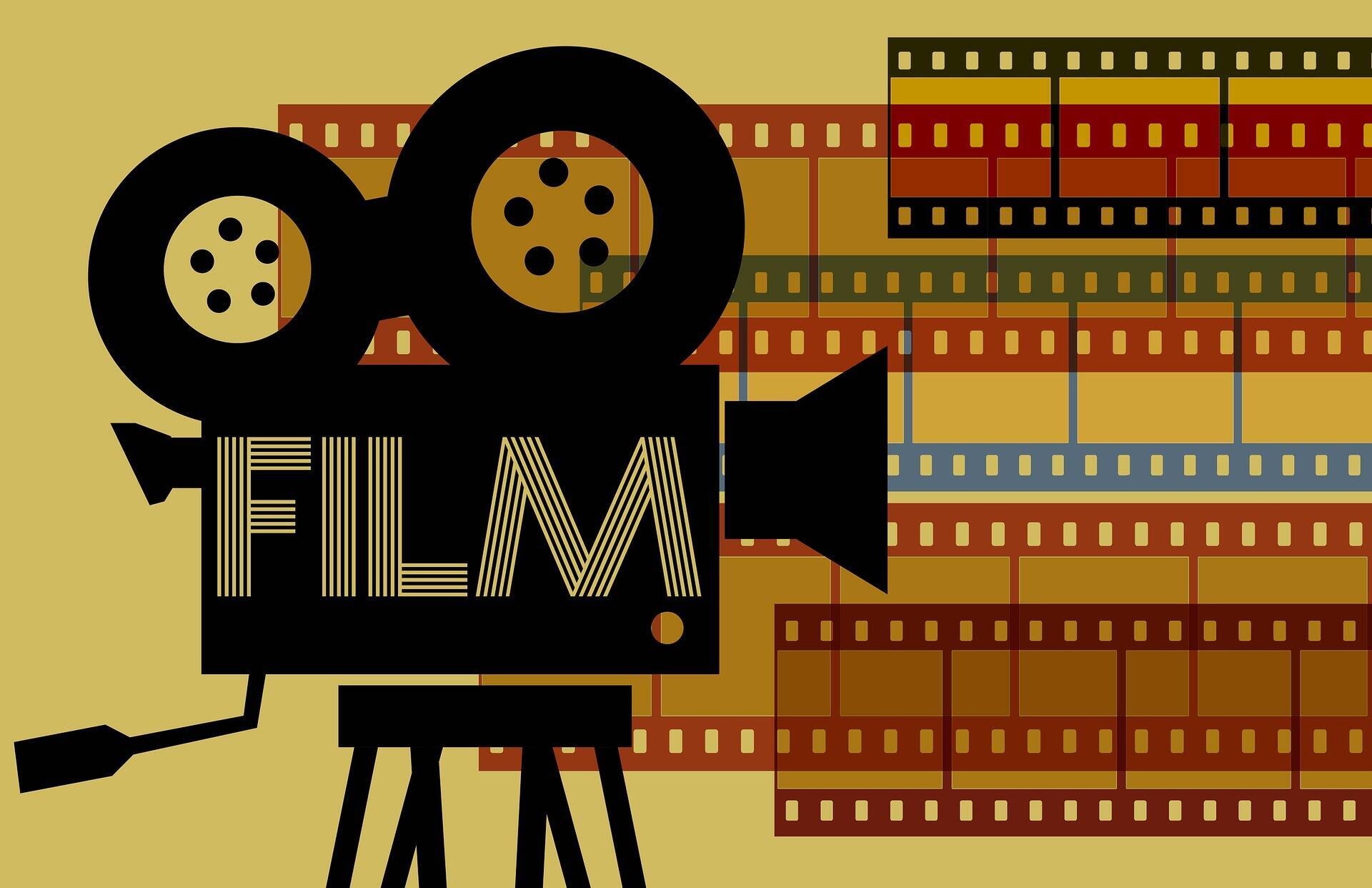 Cinepresa con la scritta film