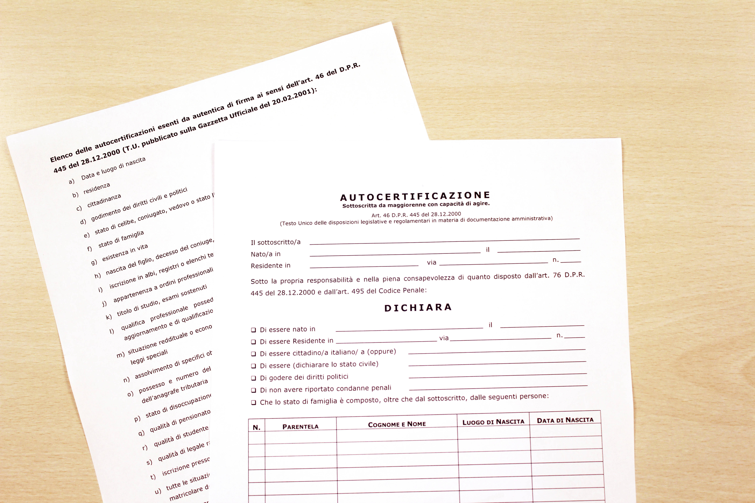 Autocertificazione